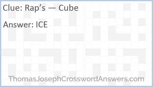 Rap’s — Cube Answer