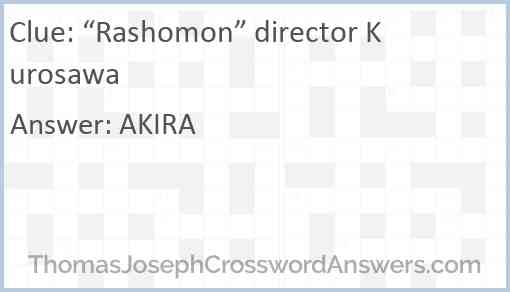 “Rashomon” director Kurosawa Answer