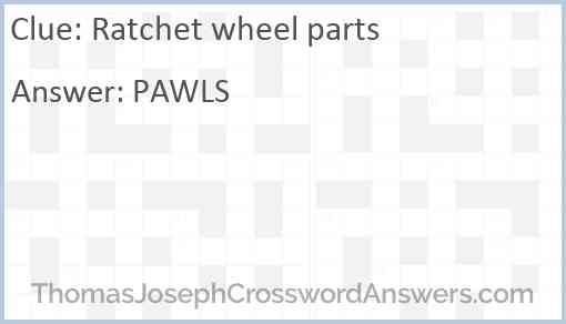 Ratchet wheel parts Answer