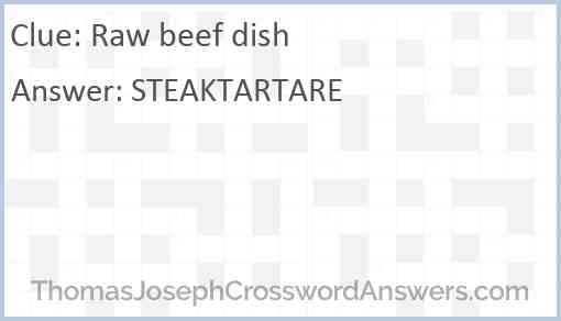 Raw beef dish Answer