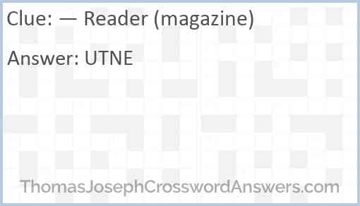 — Reader (magazine) Answer
