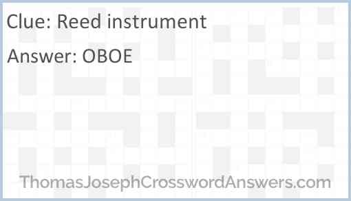 Reed instrument Answer