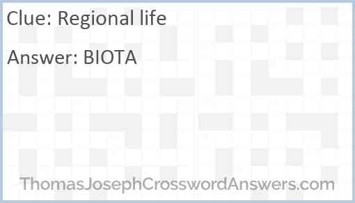 Regional life Answer