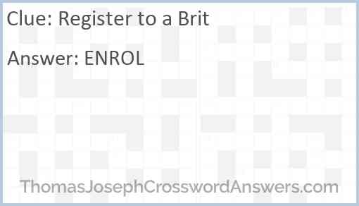 Register to a Brit Answer