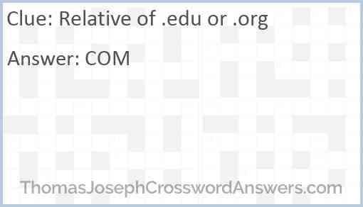 Relative of .edu or .org Answer