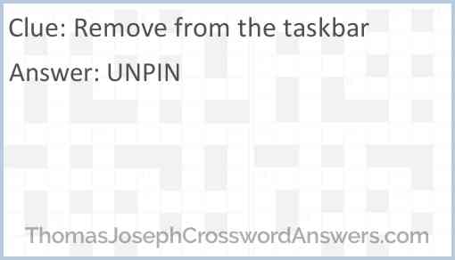 Remove from the taskbar Answer