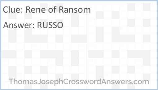 Rene of “Ransom” Answer