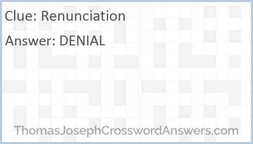 Renunciation Answer