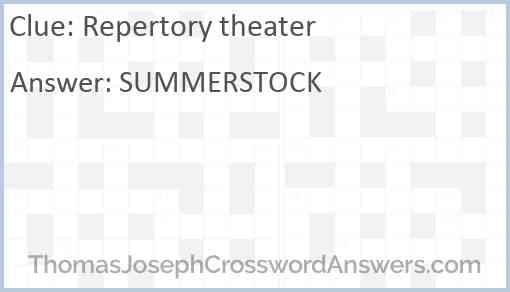 Repertory theater Answer