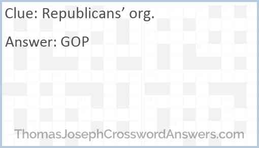 Republicans’ org. Answer