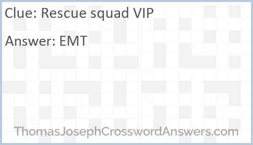 Rescue squad VIP Answer