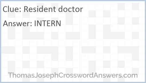 Resident doctor Answer
