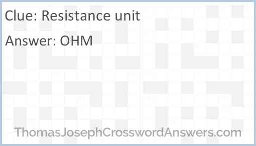 Resistance unit Answer