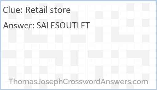 Retail store Answer