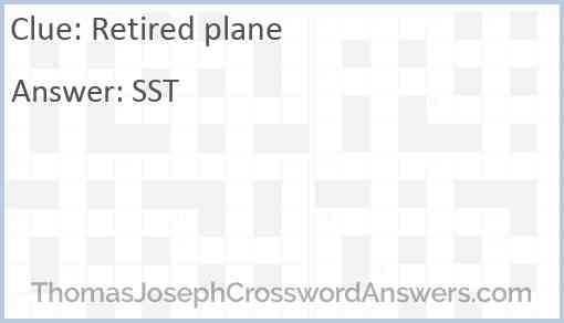 Retired plane Answer