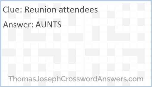 Reunion attendees Answer