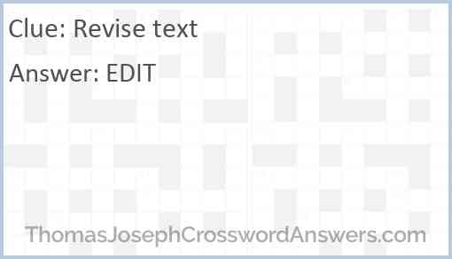Revise text Answer