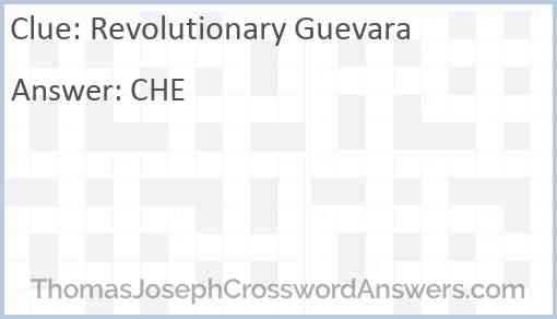 Revolutionary Guevara Answer