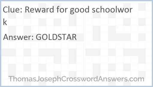 Reward for good schoolwork Answer