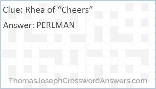 Rhea of “Cheers” Answer