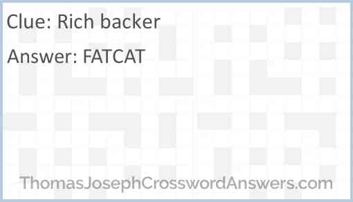 Rich backer Answer