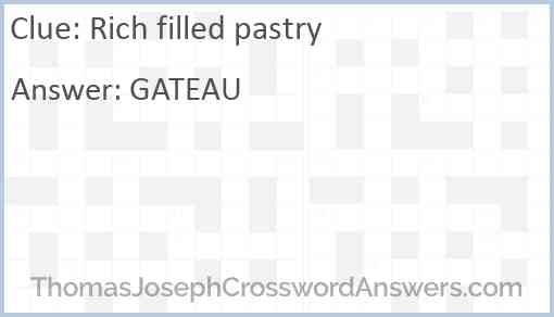 Rich filled pastry Answer