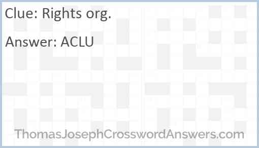Rights org. Answer
