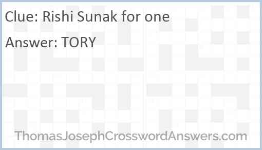 Rishi Sunak for one Answer