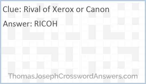 Rival of Xerox or Canon Answer