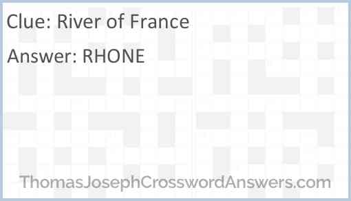River of France Answer