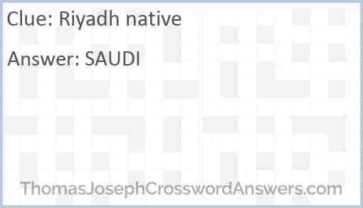 Riyadh native Answer