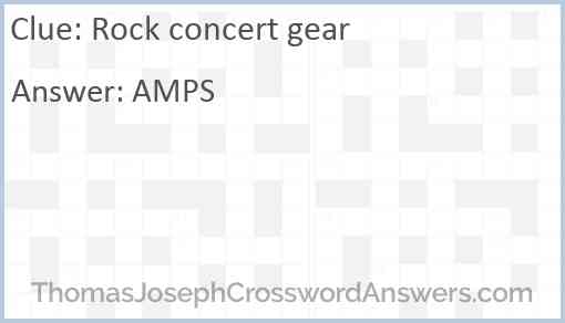 Rock concert gear Answer