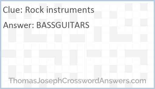 Rock instruments Answer
