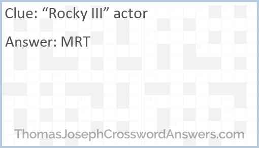 “Rocky III” actor Answer
