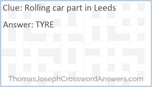 Rolling car part in Leeds Answer