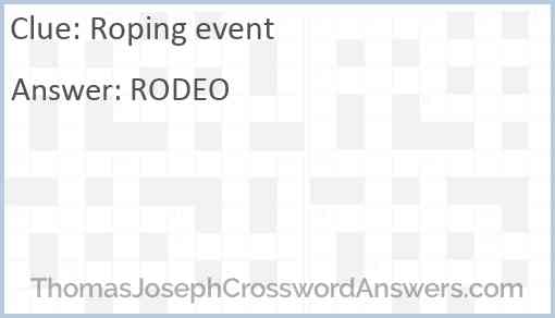 Roping event Answer