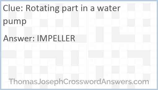 Rotating part in a water pump Answer