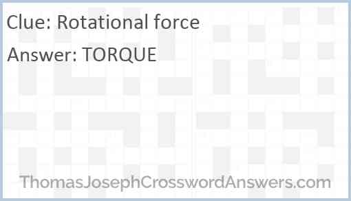 Rotational force Answer