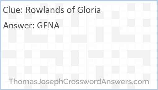 Rowlands of Gloria Answer