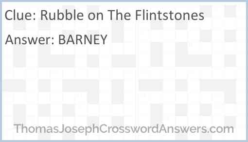 Rubble on The Flintstones Answer