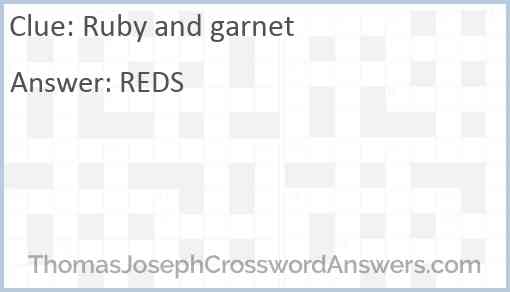 Ruby and garnet Answer