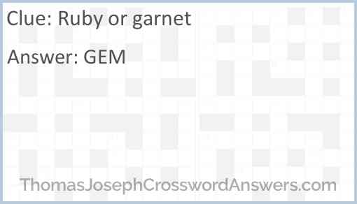 Ruby or garnet Answer