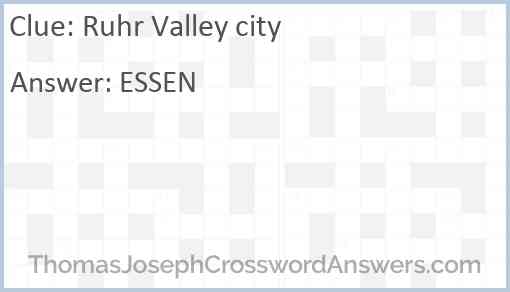Ruhr Valley city Answer