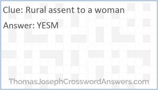 Rural assent to a woman Answer