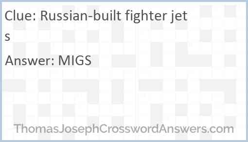 Russian-built fighter jets Answer