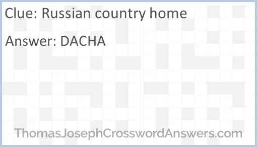 Russian country home Answer