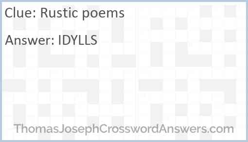 Rustic poems Answer