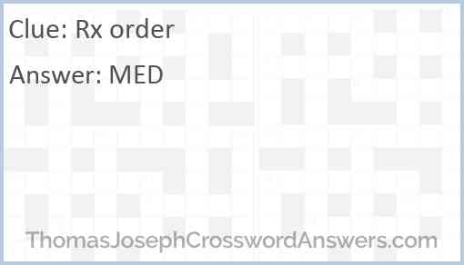 Rx order Answer