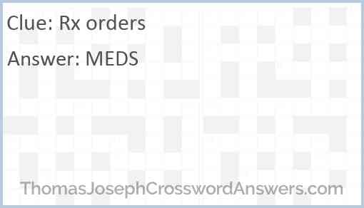Rx orders Answer