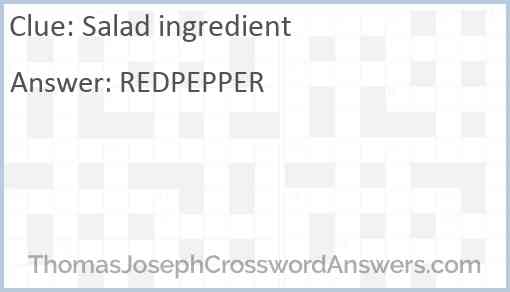 Salad ingredient Answer